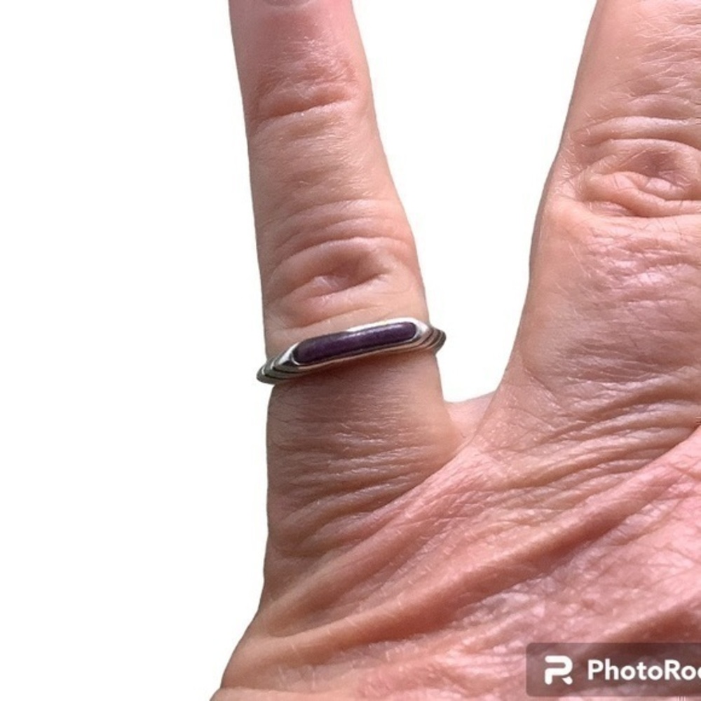 - Carolyn pollack sterling silver purple mosaic stacking designer ring band